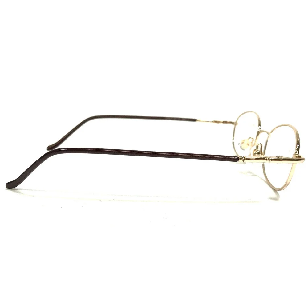 Trend Spotter Eyeglasses Frames 39 GOLD Brown Round Wire Rim 48-18-140